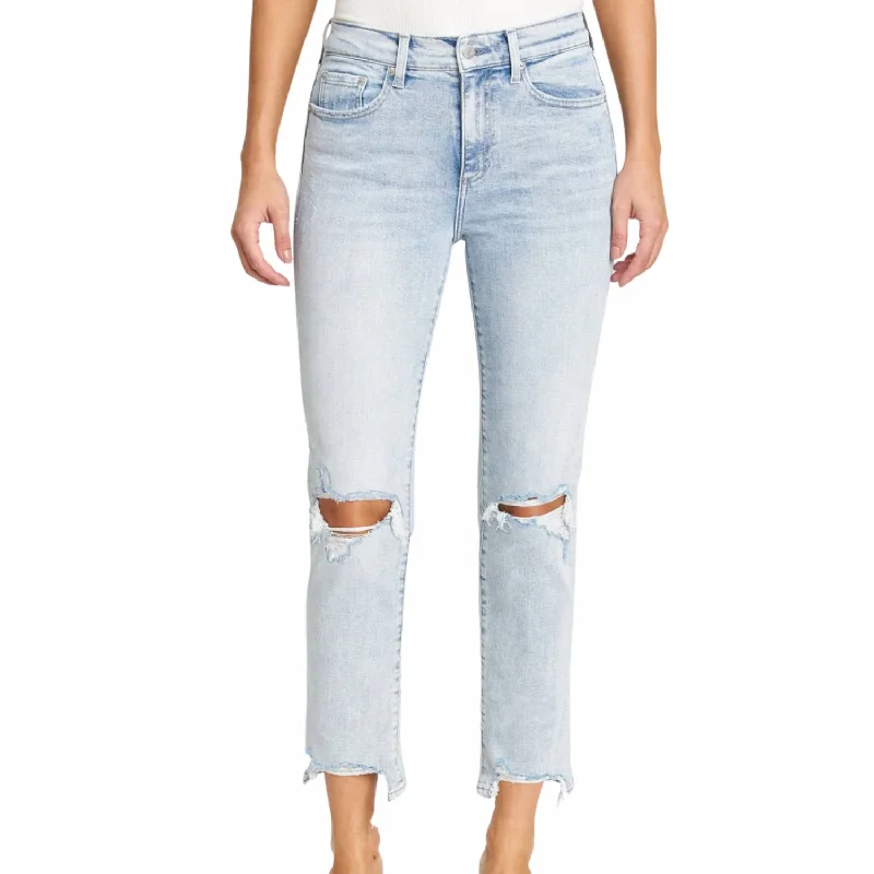 Monroe High Rise Cigarette Jean In Dune Distressed Chic Vintage-Inspired Denim Jeans