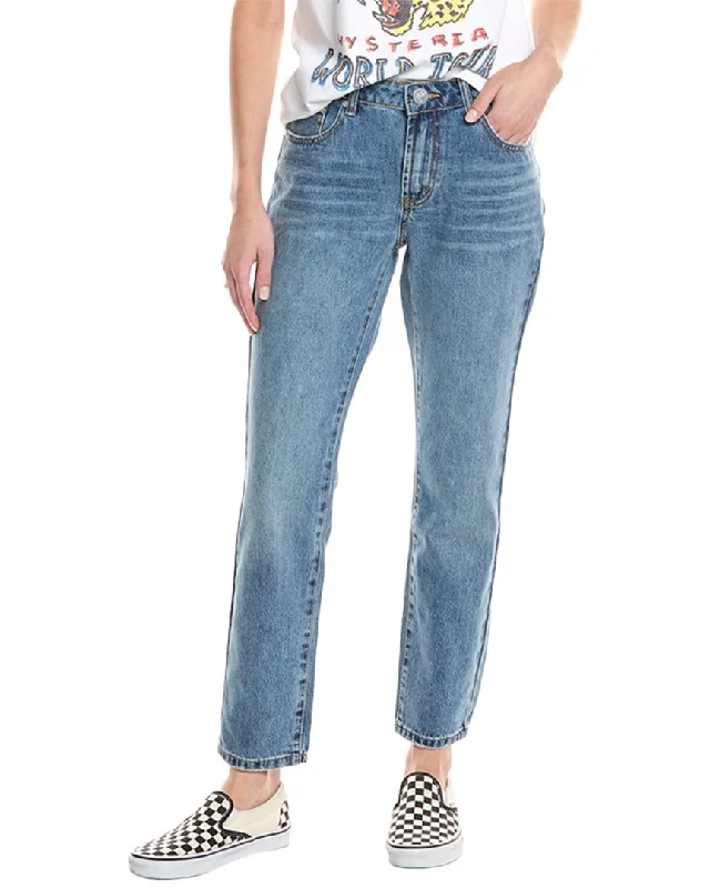 One Teaspoon Stixx Blue Love Low Rise Slim Straight Jean Casual High-Waisted Bootcut Jeans