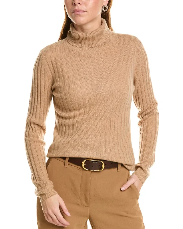 sofiacashmere Directional Rib Turtleneck Cashmere Sweater Velvet Chenille Corduroy