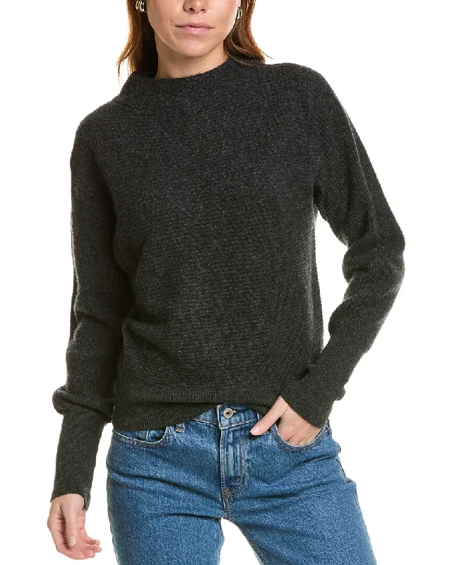 sofiacashmere Dolman Funnel Neck Cashmere Sweater Slim Fit Regular Fit Oversized