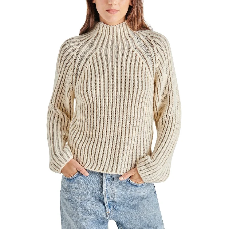 Terra Womens Cable Knit Long Sleeve Funnel-Neck Sweater Rayon Fabric Velvet Fabric Corduroy Fabric