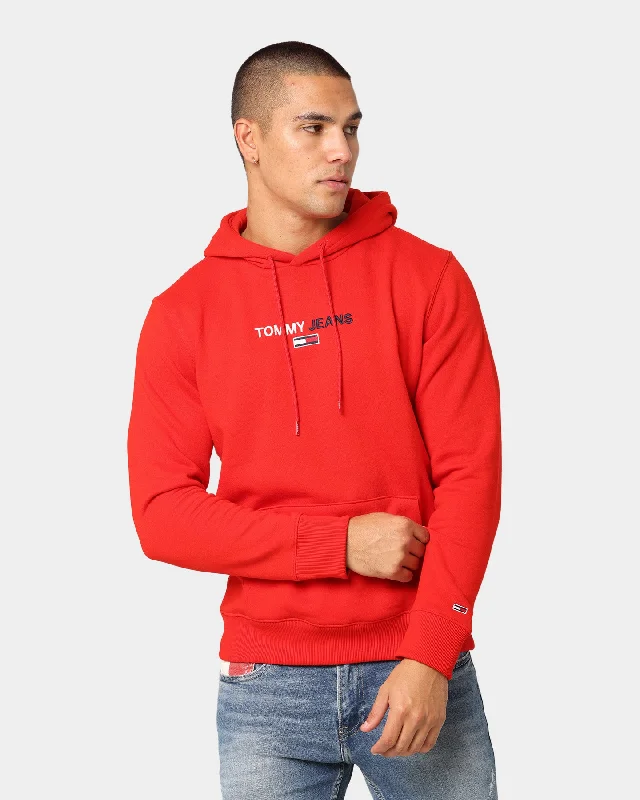 Tommy Jeans Linear Logo Hoodie Deep Crimson Classic Button Fly Jeans