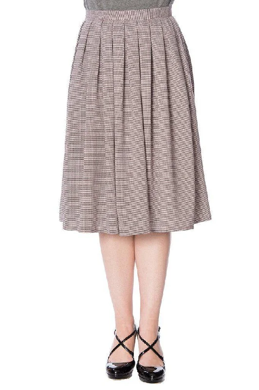 Betty Check Pleat Skirt pencil skirt chic