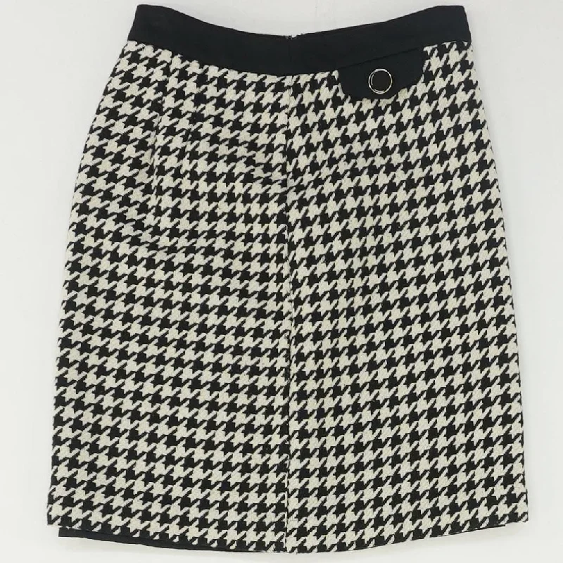 Black Houndstooth Midi Skirt velvet skirt luxurious