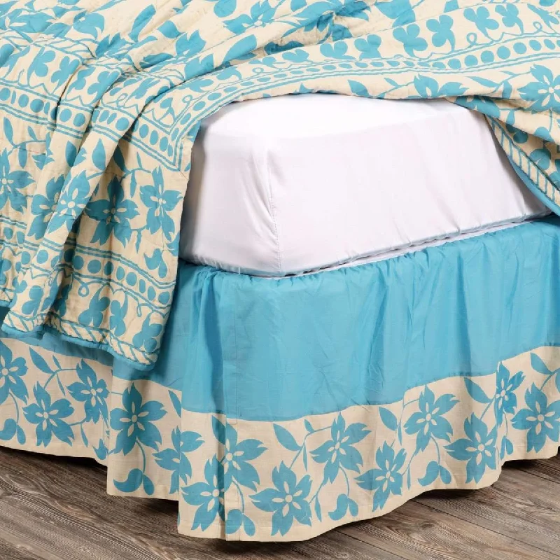 Briar Azure Bed Skirts Turquoise, Creme VHC Brands lace skirt elegant