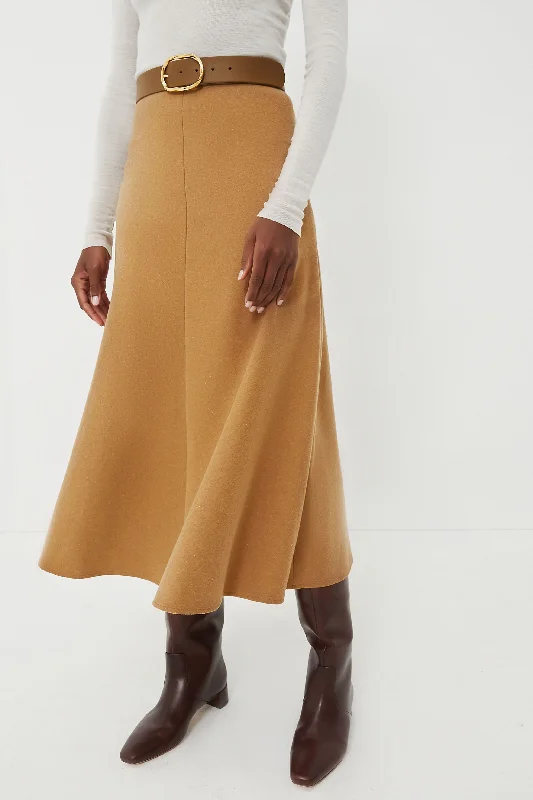 Camel Boushra Midi Skirt modal blend skirt