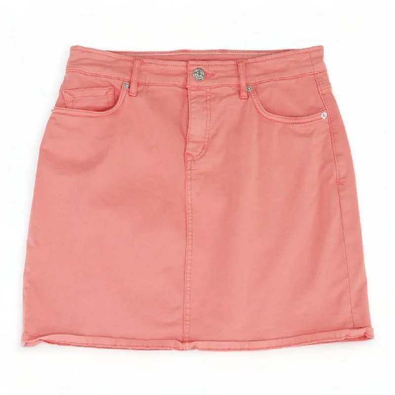 Coral Solid Mini Skirt silk skirt sleek