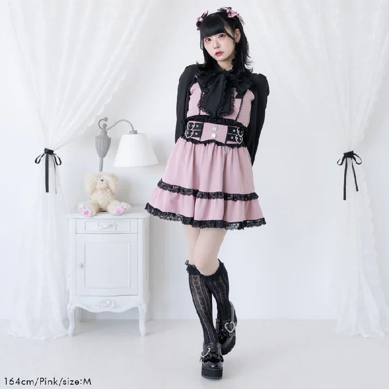 Dear My Love jirai kei tiered heart skirt chiffon skirt flowing