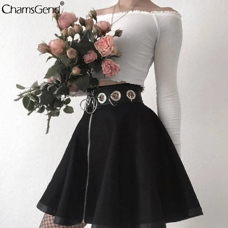 Elegante Steampunk Skirts Women New Design Party Gothic Punk Mini Skirt Black Sexy Zipper Hollow Out Short Skirt Saias Femininas wool skirt thick