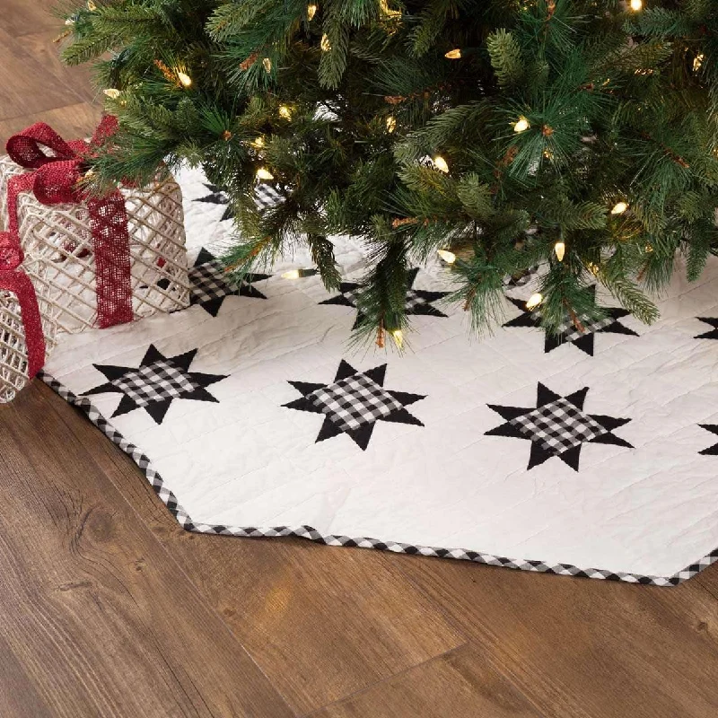 Emmie Black Patchwork Christmas Tree Skirt 55 VHC Brands linen skirt breathable