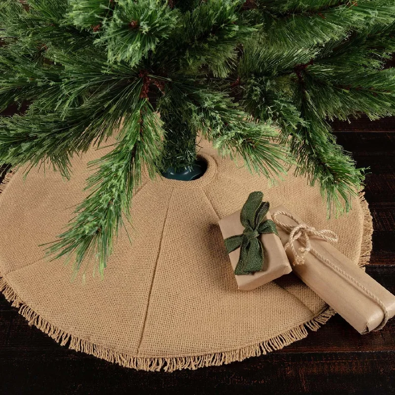 Festive Natural Burlap Mini Christmas Tree Skirt 21 VHC Brands leather skirt sleek