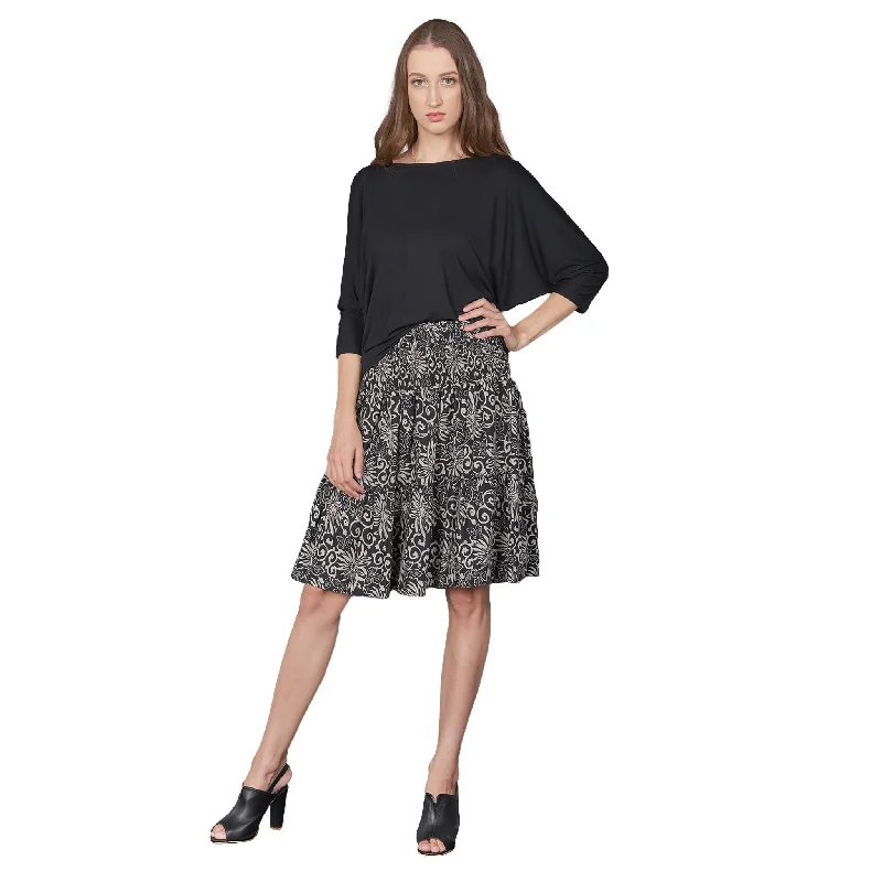 Flowers Women's Skirt in Black SK0090 020146 01 lace skirt intricate