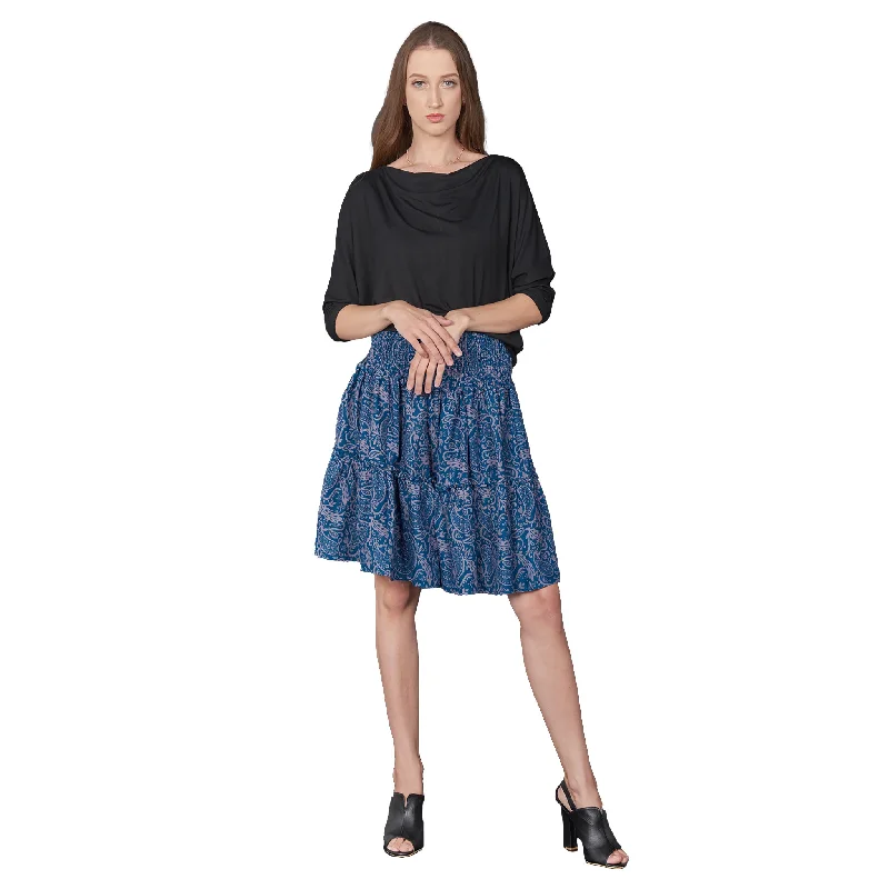 Flowers Women's Skirt in Blue SK0090 020150 01 relaxed fit skirt