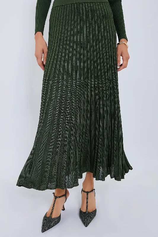 Forest Pleated Midi Skirt corduroy skirt cozy