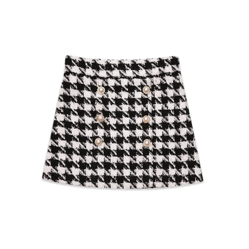 Amelia Houndstooth Skirt cotton skirt soft