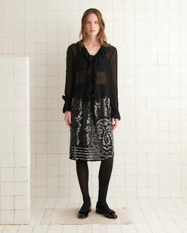 Hyatt Skirt - Black/Multi cashmere skirt rich