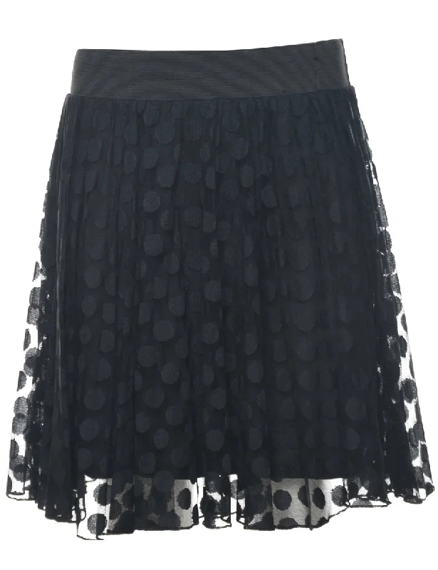 Lace Polka Dot Flared Skirt - S velvet skirt plush