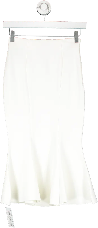 Majorelle White Fishtail Midi Skirt UK XXS denim skirt fashionable