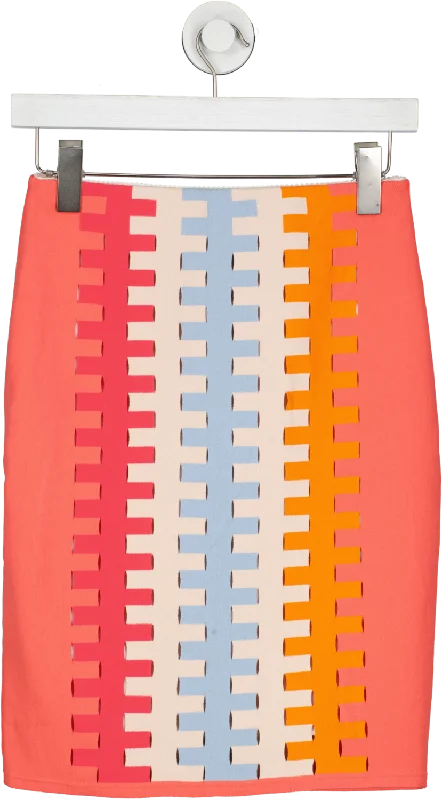 Marc Cain Pink Multicoloured Coral Mini Skirt UK S cotton skirt soft