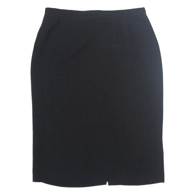 MAX MARA Formal Knee Length Pencil Skirt Black Wool Womens UK 14 denim skirt classic