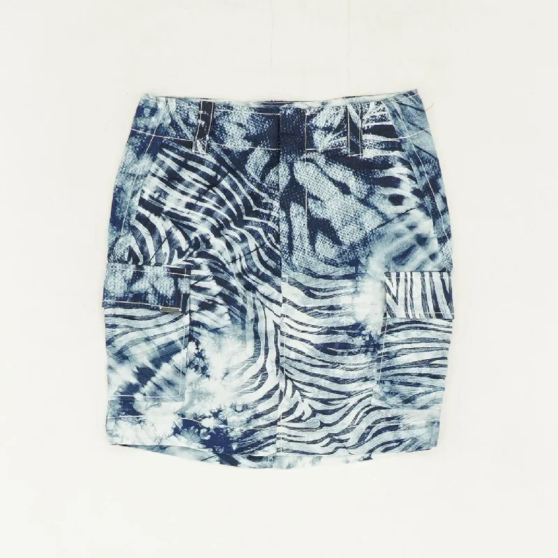 Navy Animal Print Mini Skirt silk skirt lustrous