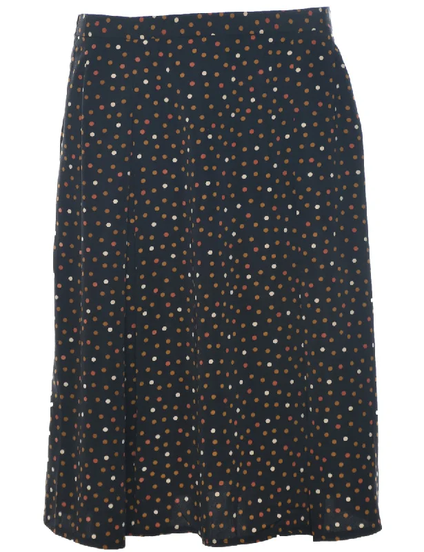 Polka Dot Flared Skirt - M cashmere skirt soft