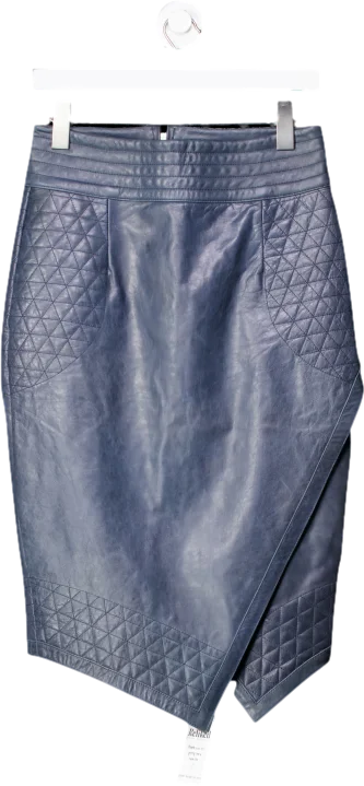 Skin Graft Blue Leather Skirt UK M leather skirt durable