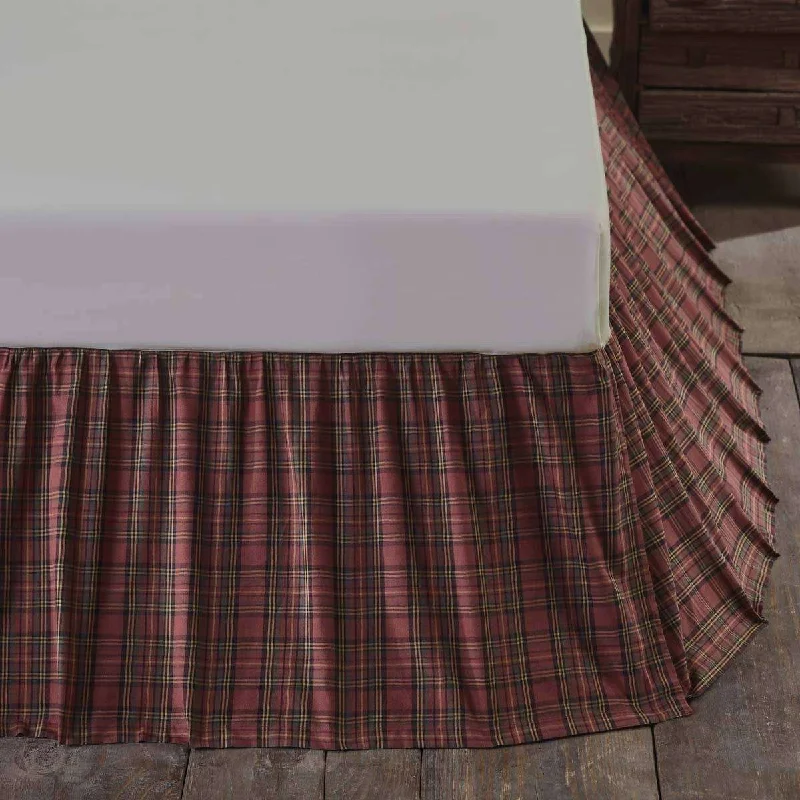 Tartan Red Plaid Bed Skirts VHC Brands denim skirt classic