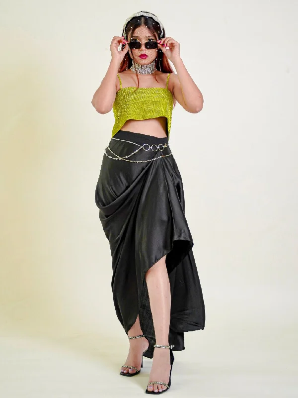 The Pick-Me-Up Silk Satin Skirt corduroy skirt textured