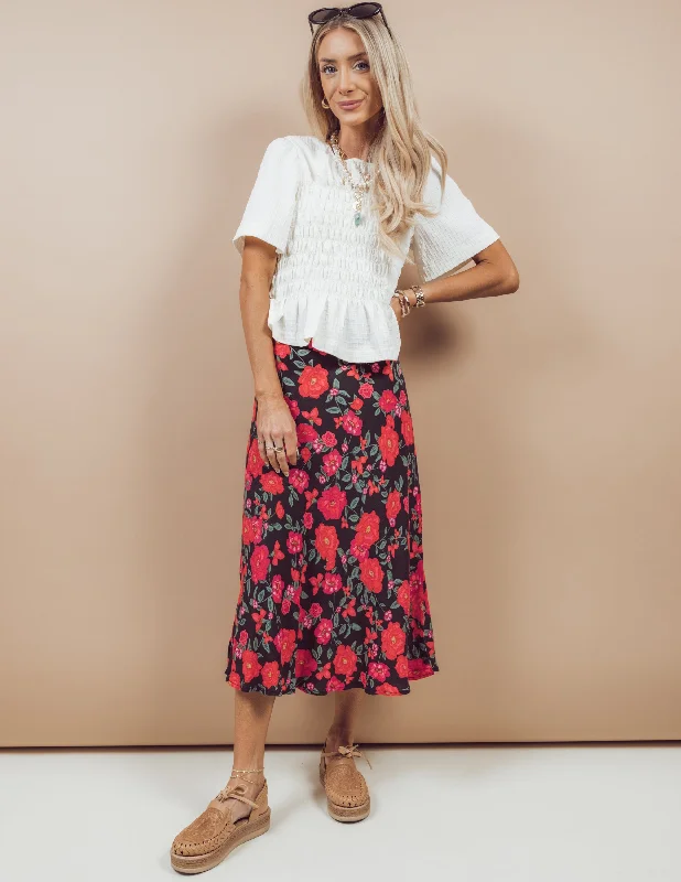 Trent Floral Skirt cashmere skirt soft