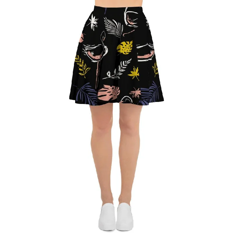 Tropical Flamingo Print Women's Skirt tiered skirt playful