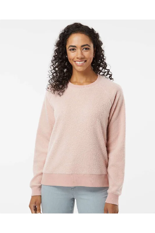 Boxercraft Womens Fleece Out Crewneck Sweatshirt - Blush Pink - Closeout Hoodie with Print Artistic Unique