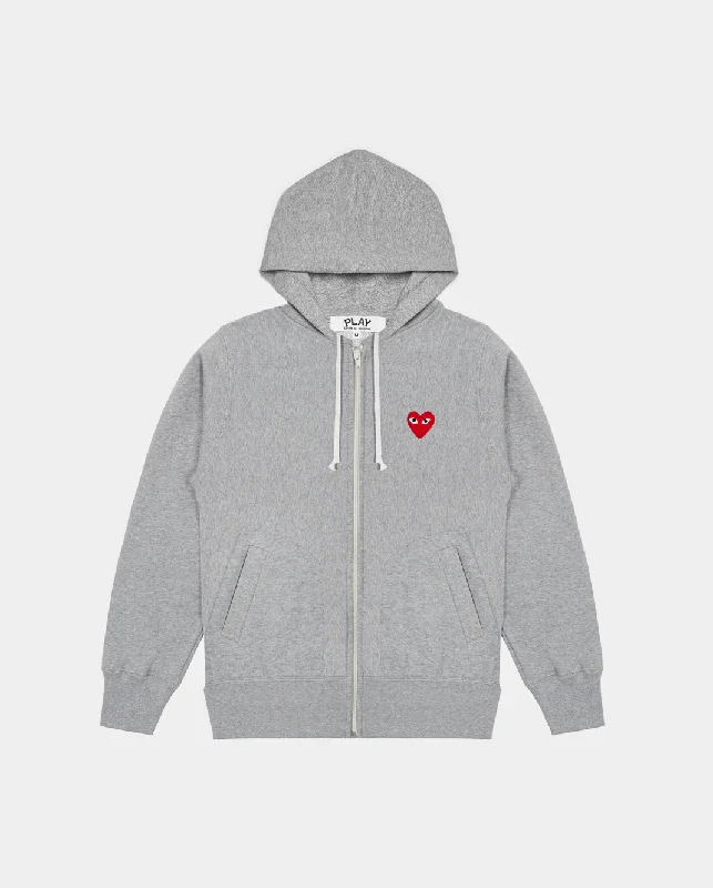 T249 HEARTS ON BACK HOODIE / GREY Graphic Hoodie Design Print