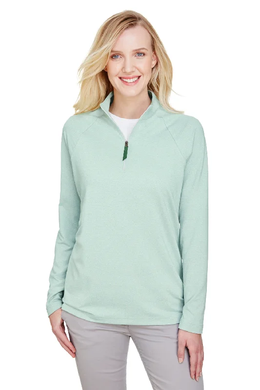 Devon & Jones Womens CrownLux Clubhouse Performance Moisture Wicking 1/4 Zip Sweatshirt - Kelly Green Hoodie with Oversized Fit Loose Comfortable