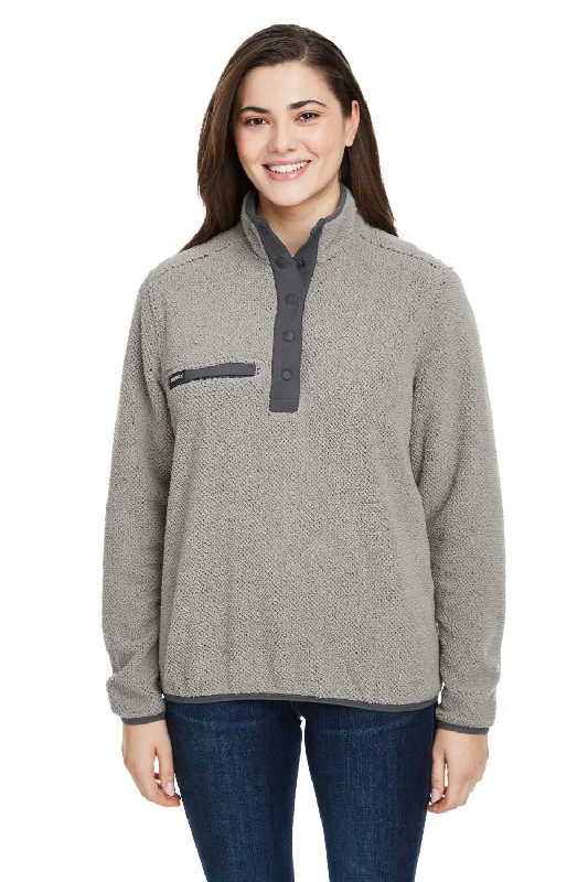 Dri Duck Womens Cypress Anti Static Sherpa Fleece 1/4 Snap Sweatshirt w/ Pocket - Moss Hoodie with Full-Zip Functional Layering