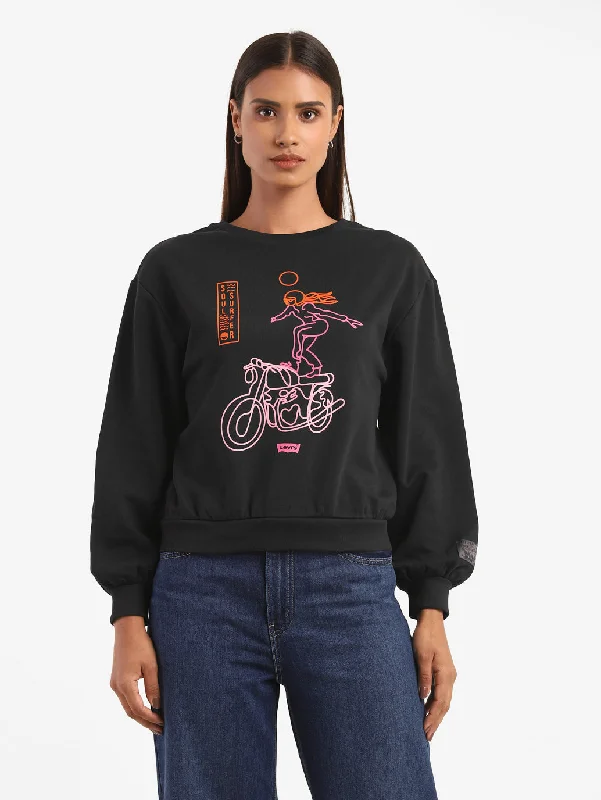 Graphic Sweatshirt From The Levi's Motorcycle Collection Hoodie with Belted Waist Structured Tailored