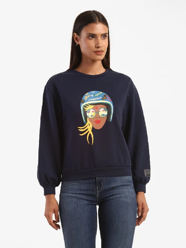 Graphic Sweatshirt From The Levi's Motorcycle Collection Hoodie with Bell Sleeves Flared Feminine