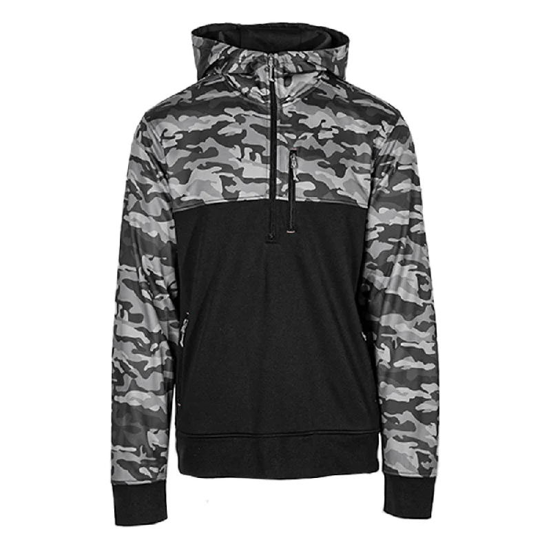 Half Zip Performance Hoodie | Blackout Military Camo PreOrder Graphic Hoodie Design Print