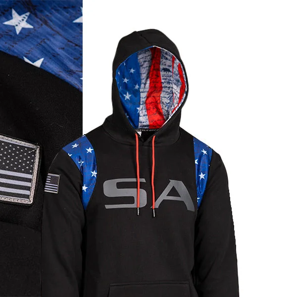 Honor Lined Hoodie | American Flag | SA PreOrder Hoodie with Zipper Placket Modern Functional