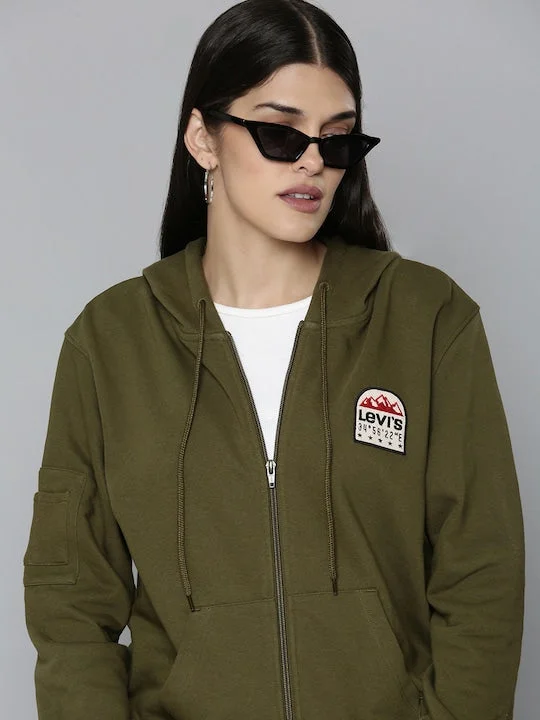 Women's Solid Hooded Sweatshirt Hoodie with Camouflage Military Edgy