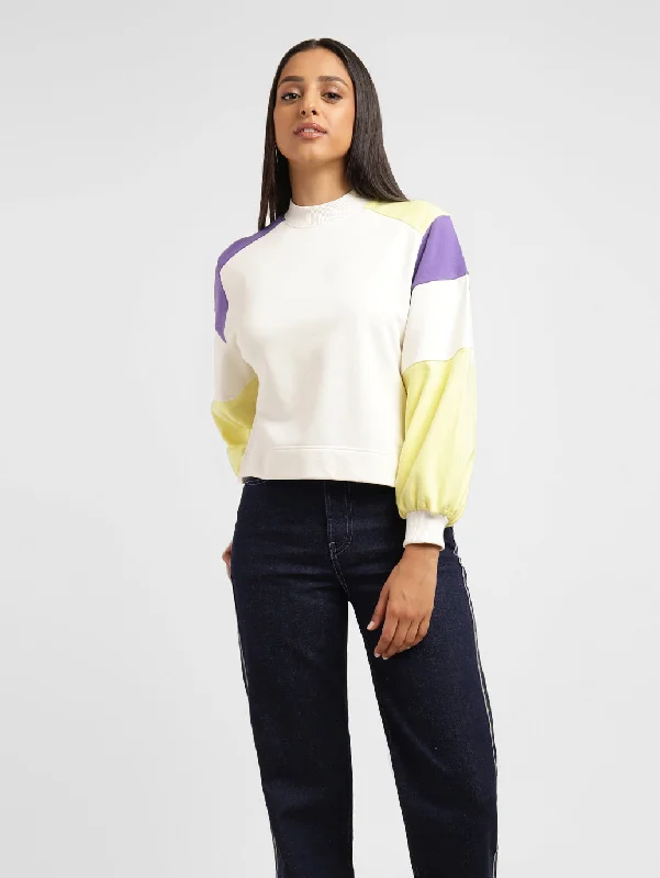 Levi's x Deepika Padukone Colorblock Crew Neck SweatShirt Hoodie with Ribbed Hem Stretchable Secure