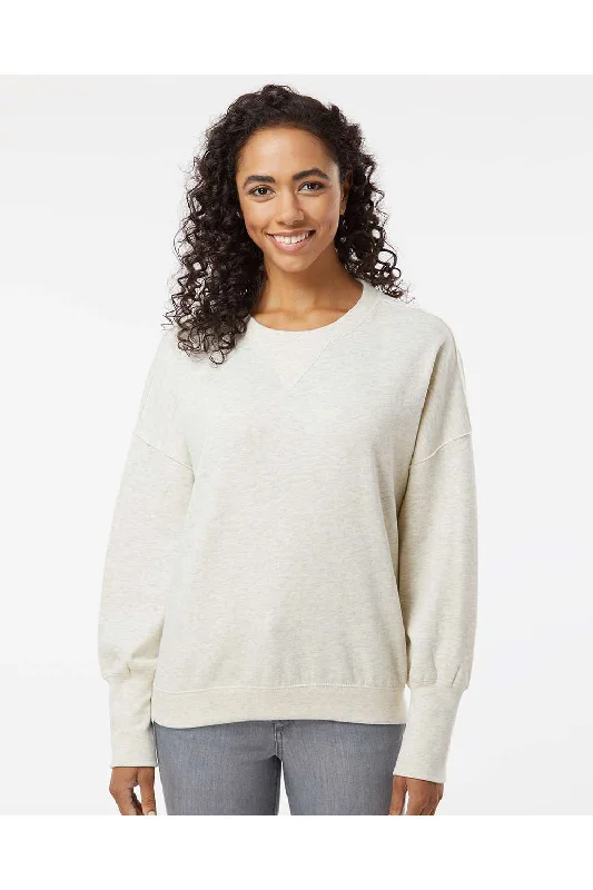 MV Sport Womens Sueded Fleece Crewneck Sweatshirt - Oatmeal Hoodie with Earth Tones Natural Calm