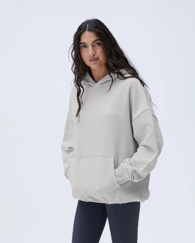 Outdoors Oversized Hoodie - Stone Hoodie with Raw Hem Edgy Unfinished