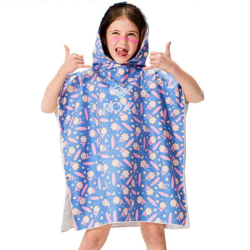 Roxy Kids Paradise Sunrise Hooded Towel Poncho - Ultramarine Hoodie with Gradient Ombre Colorful