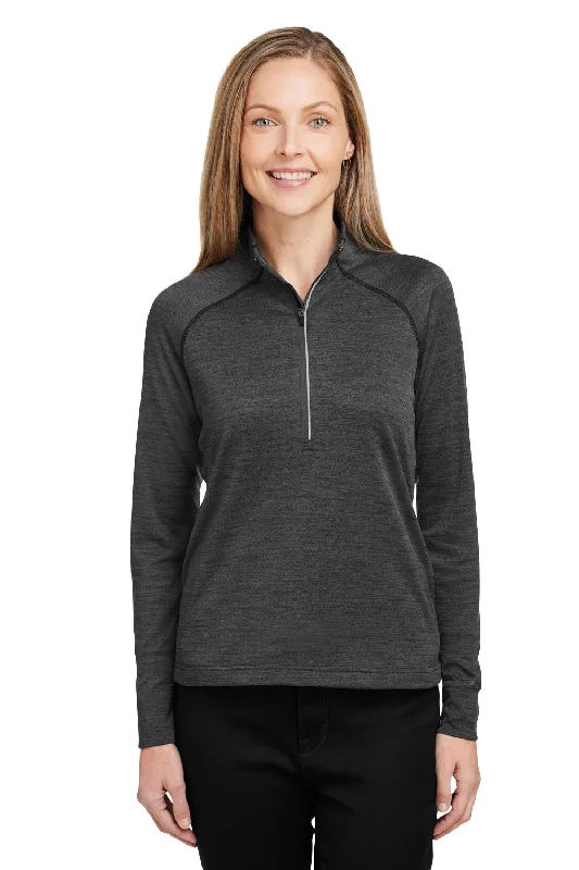 Spyder Womens Mission 1/4 Zip Sweatshirt w/ Pockets - Black Hoodie with Hood Adjustable Protection