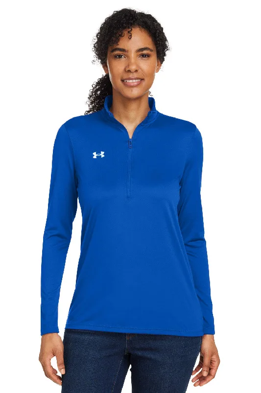 Under Armour Womens Team Tech Moisture Wicking 1/4 Zip Sweatshirt - Royal Blue Hoodie with Lace Feminine Delicate