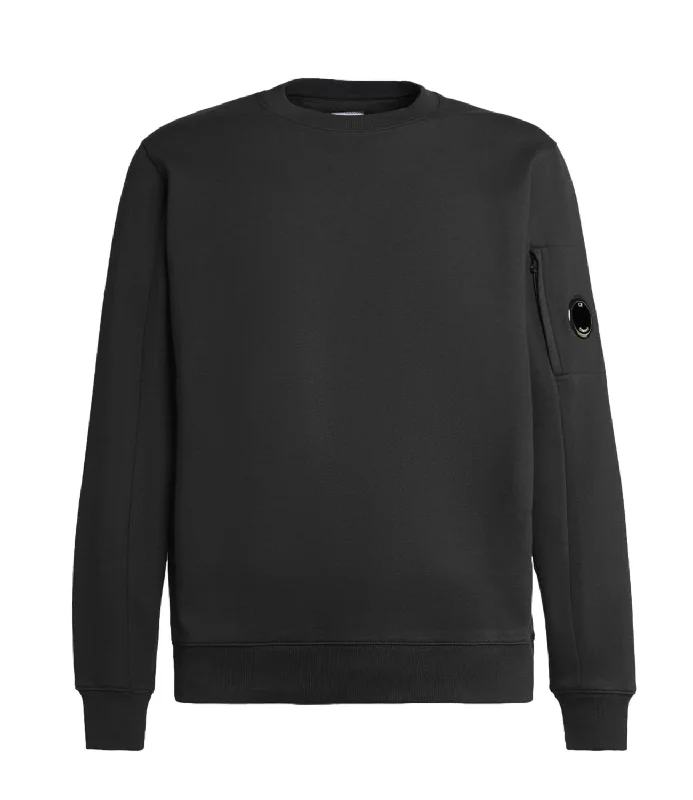 DIAGONAL RAISED FLEECE CREW NECK LENS SWEATSHIRT nero Hoodie with Toggle Buttons Decorative Unique