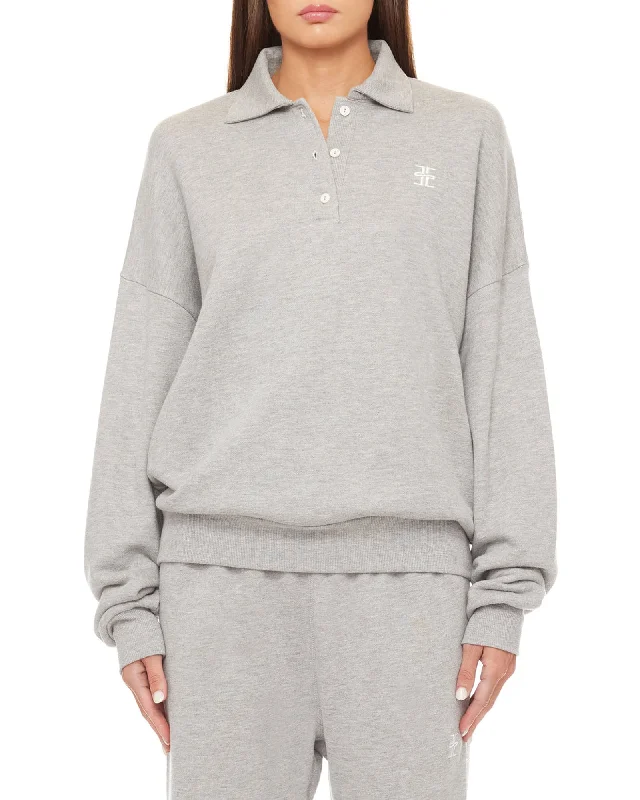 Oversized Polo Sweatshirt Hoodie with Longline Fit Extended Stylish