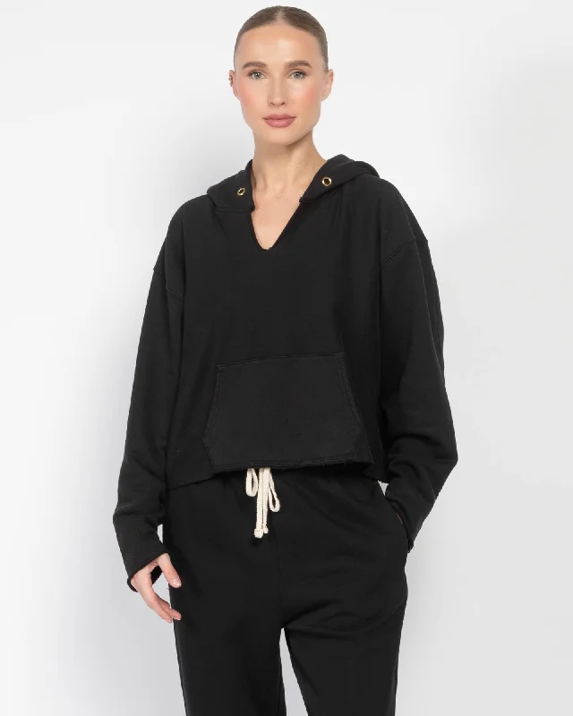 Rachel Crop Hoodie Hoodie with Set-In Sleeves Structured Classic