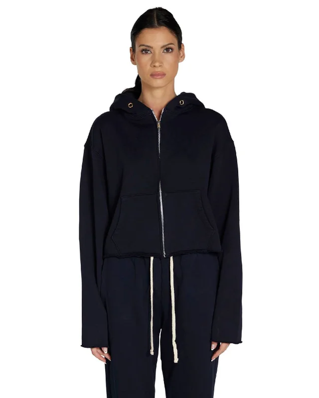 Raw Zip Hoodie Hoodie with Cuffed Sleeves Snug Secure